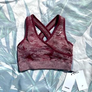 Gymshark Adapt Camo Seamless Sports Bra Berry Red